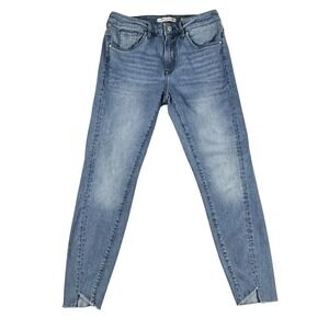 Mavi Jeans Women 28.5x26 Skinny High Rise Tess Twisted Blue Stretch Raw Edge Hem